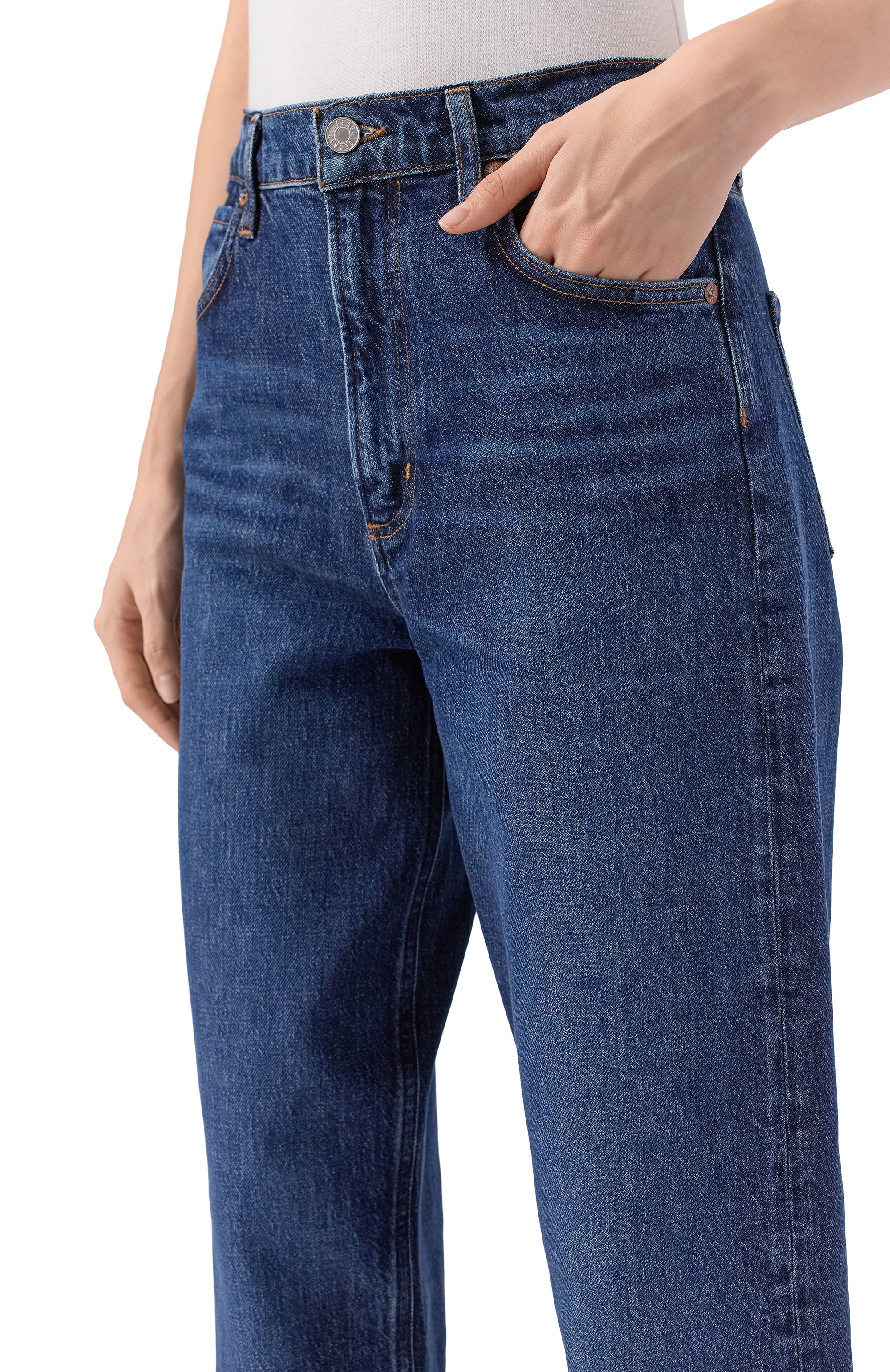 Джинсы ren AGOLDE темно-синего цвета по цене 49950 руб., арт. A200B1554, фото 5 Джинсы ren AGOLDE, арт. A200B1554, фото 5