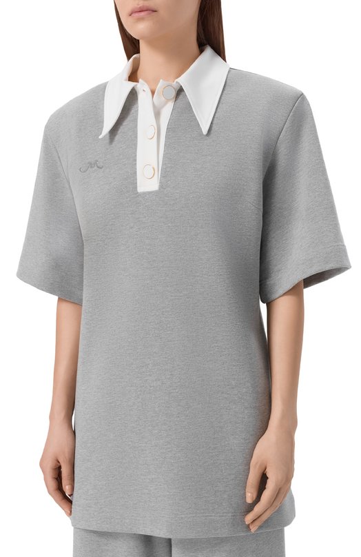 Хлопковое поло ROWEN ROSE RR_J083 Серый  RR_J083 Фото 3