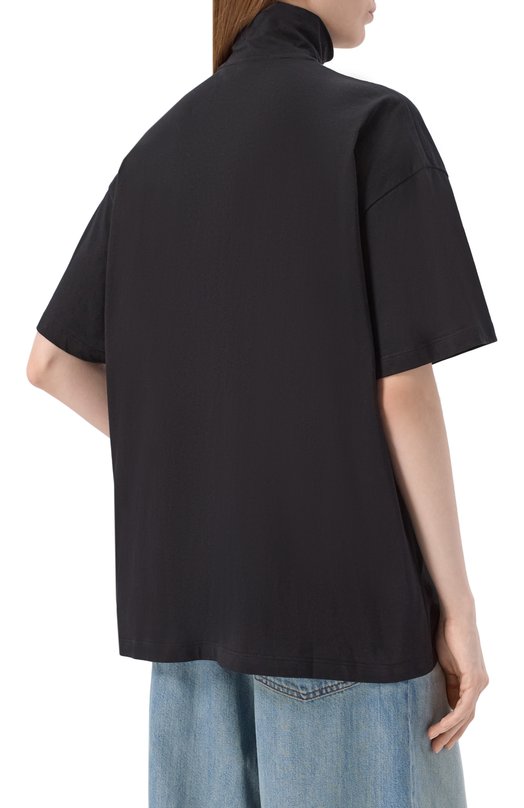 Хлопковая футболка MSGM 3942MDM71N/257798 Чёрный  3942MDM71N/257798 Фото 4