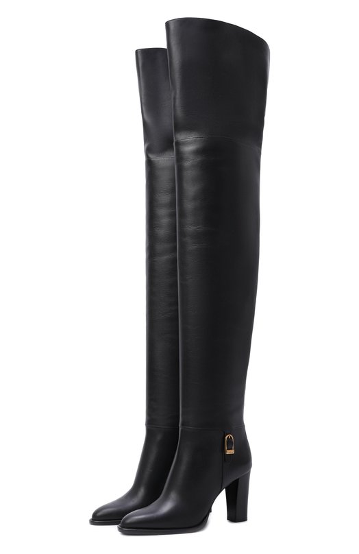 Кожаные ботфорты Julia 85 Saint Laurent 840702/AAFBC Чёрный 840702/AAFBC