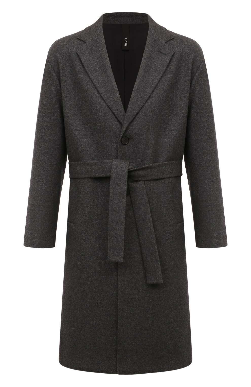 Шерстяное пальто HEVO темно-серого цвета по цене 83350 руб., арт. CISTERNIN0 RU 160/G725, фото 1 Шерстяное пальто HEVO, арт. CISTERNIN0 RU 160/G725, фото 1