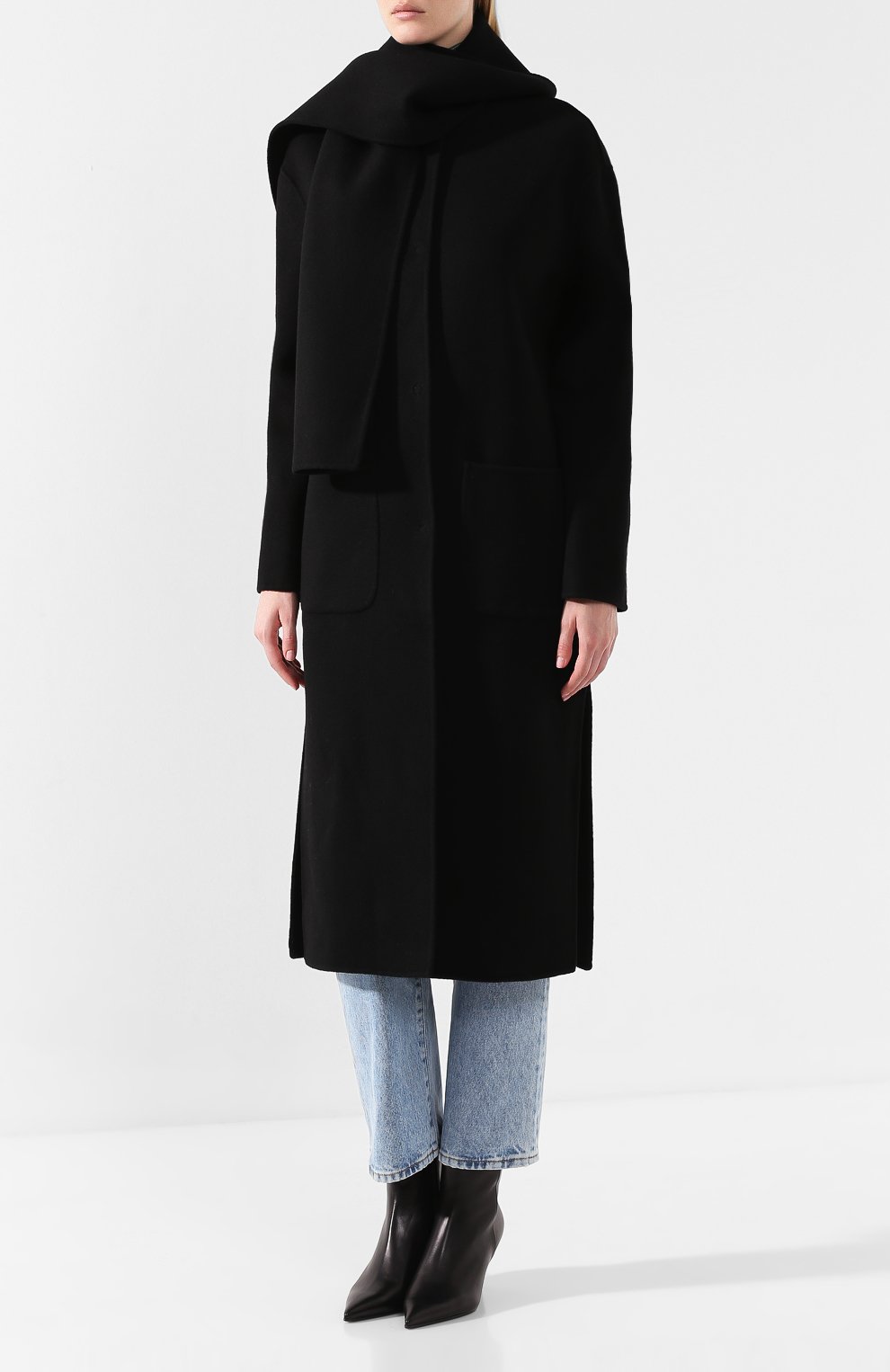 Шерстяное пальто ERMANNO ERMANNO SCERVINO черного цвета по цене 85000 руб., арт. 45T CP02 VIN, фото 3 Шерстяное пальто ERMANNO ERMANNO SCERVINO, арт. 45T CP02 VIN, фото 3