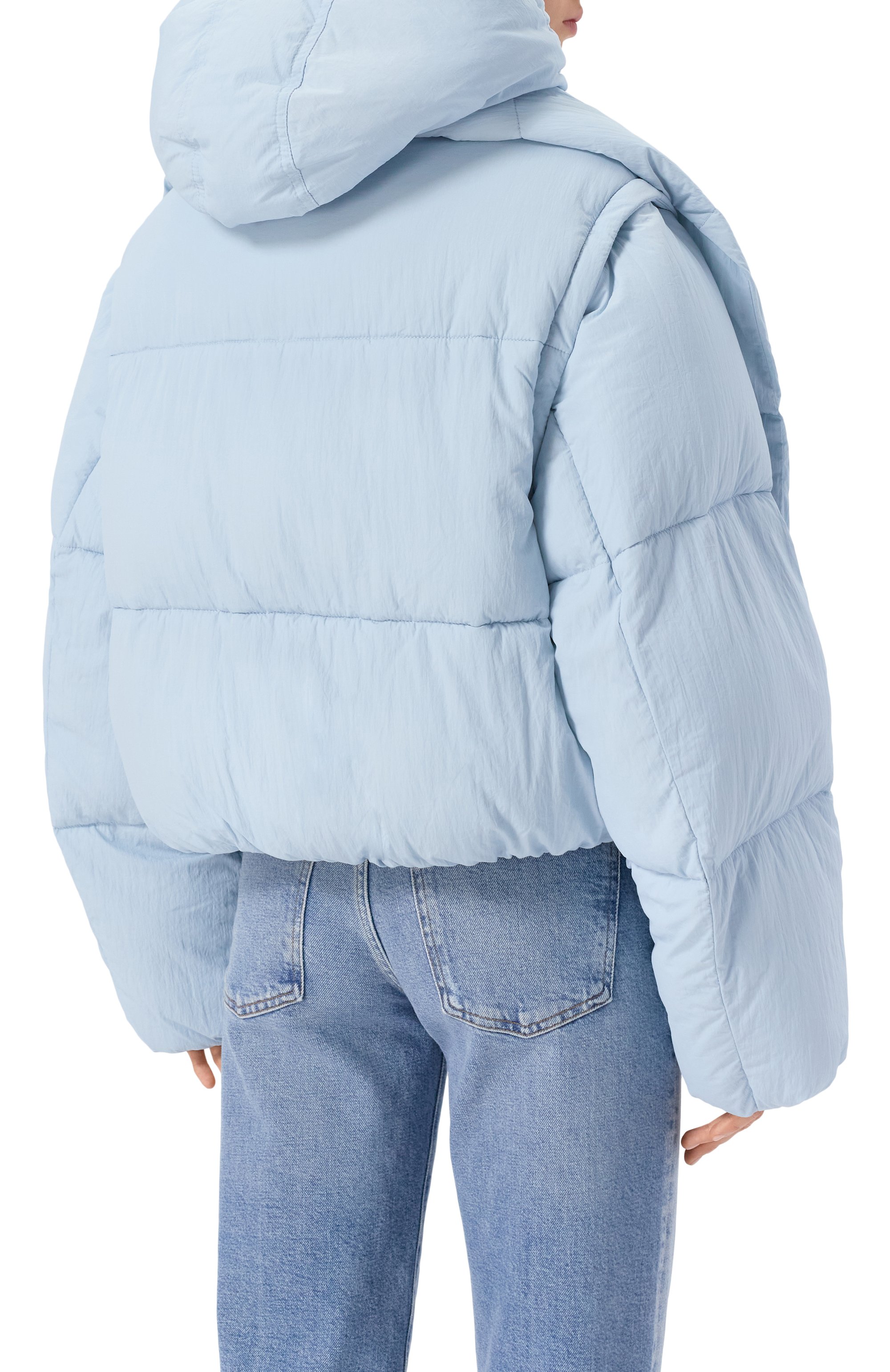 Пуховик BOSS ORANGE голубого цвета по цене 38350 руб., арт. 50548028, фото 4 Пуховик BOSS ORANGE, арт. 50548028, фото 4