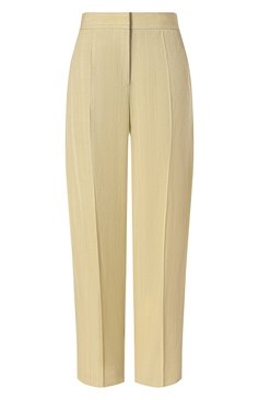 Женские брюки из вискозы и шелка JIL SANDER светло-зеленого цвета, арт. J02KA0294-J65005 | Фото 1 (Длина (брюки, джинсы): Стандартные; Материал внешний: Вискоза, Шелк; Женское Кросс-КТ: Брюки-одежда; Силуэт Ж (брюки и джинсы): Широкие; Случай: Формальный; Кросс-КТ: костюм; Стили: Минимализм)