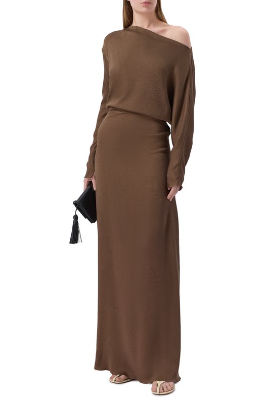 Шелковое платье Petar Petrov S26TD6 Коричневый  S26TD6 Фото 2