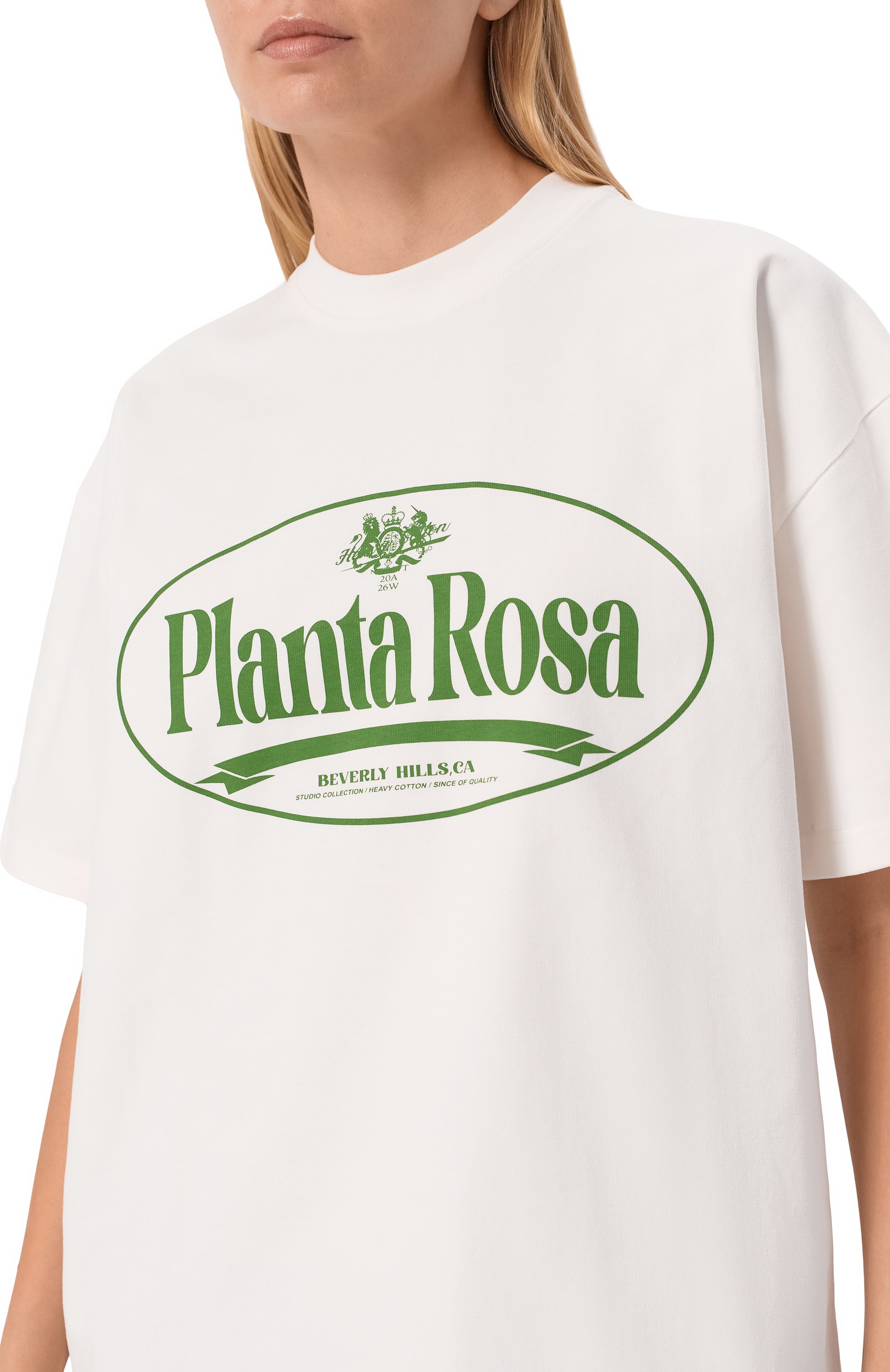 Хлопковая футболка PLANTA ROSA, арт. PR/T01/CIRCLED-GREEN/300VELVET, фото 8