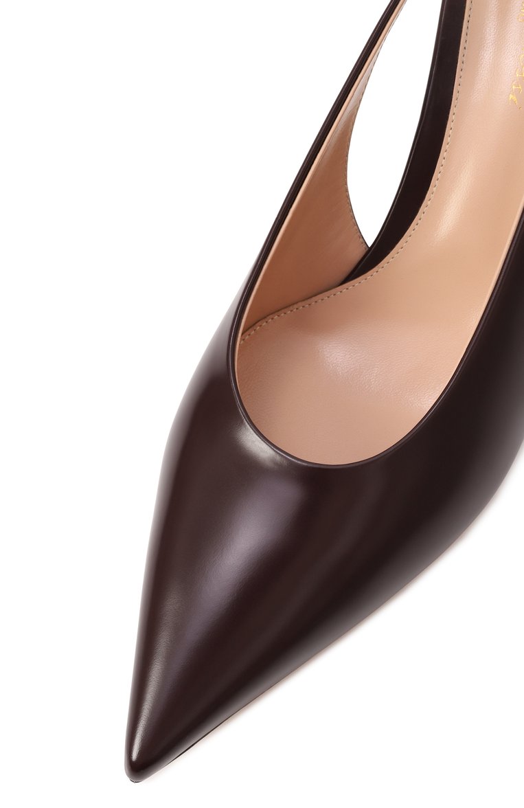 Женские кожаные туфли robbie sling 55 GIANVITO ROSSI бордового цвета, арт. G95538.55RIC.T0KB0UR | Фото 7 (Драгоценные камни: Проставлено; Каблук высота: Средний; Подошва: Плоская; Материал внешний: Натуральная кожа; Материал сплава: Проставлено; Материал внутренний: Натуральная кожа; Женское Кросс-КТ: Слингбэки; Каблук тип: Шпилька)