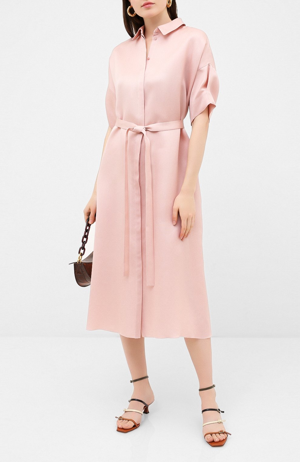 Шелковое платье TEGIN розового цвета по цене 47000 руб., арт. SD2095R, фото 2 Шелковое платье TEGIN, арт. SD2095R, фото 2