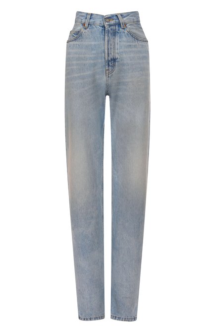 Женские джинсы SAINT LAURENT голубого цвета, арт. 823600/Y21KD | Фото 1 (Материал сплава: Проставлено; Длина (брюки, джинсы): Удлиненные; Драгоценные камни: Проставлено; Материал внешний: Хлопок)