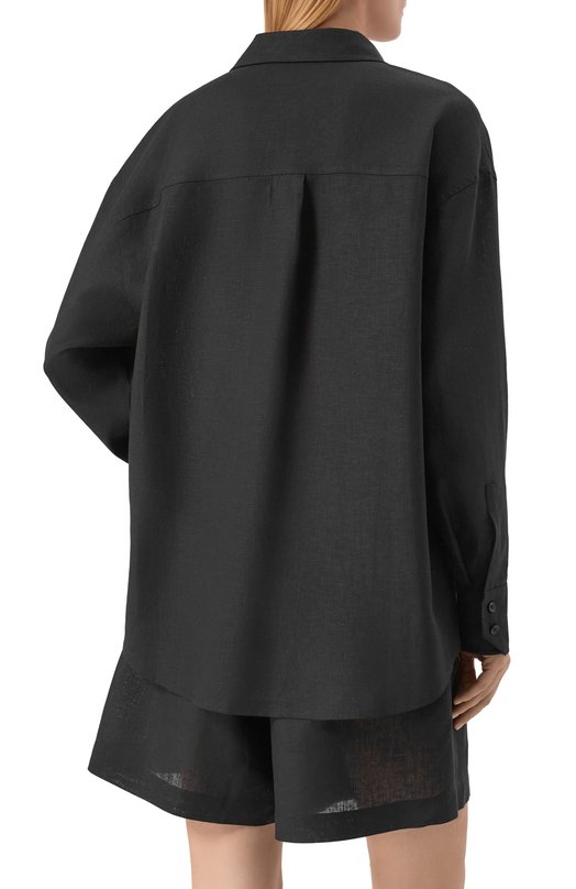 Рубашка изо льна и вискозы HINNOMINATE HMABW02631 Чёрный  HMABW02631 Фото 4