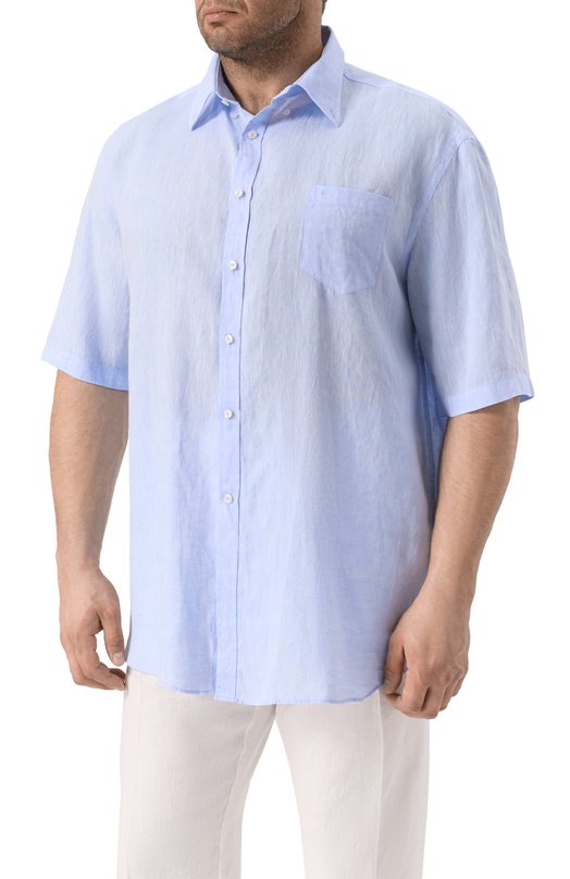Льняная рубашка Paul&Shark 25413007/48 Голубой  25413007/48 Фото 3