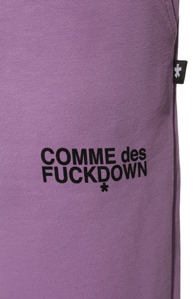 Хлопковые джоггеры COMME DES FUCKDOWN сиреневого цвета по цене 14600 руб., арт. CDFD1927, фото 5 Хлопковые джоггеры COMME DES FUCKDOWN, арт. CDFD1927, фото 5