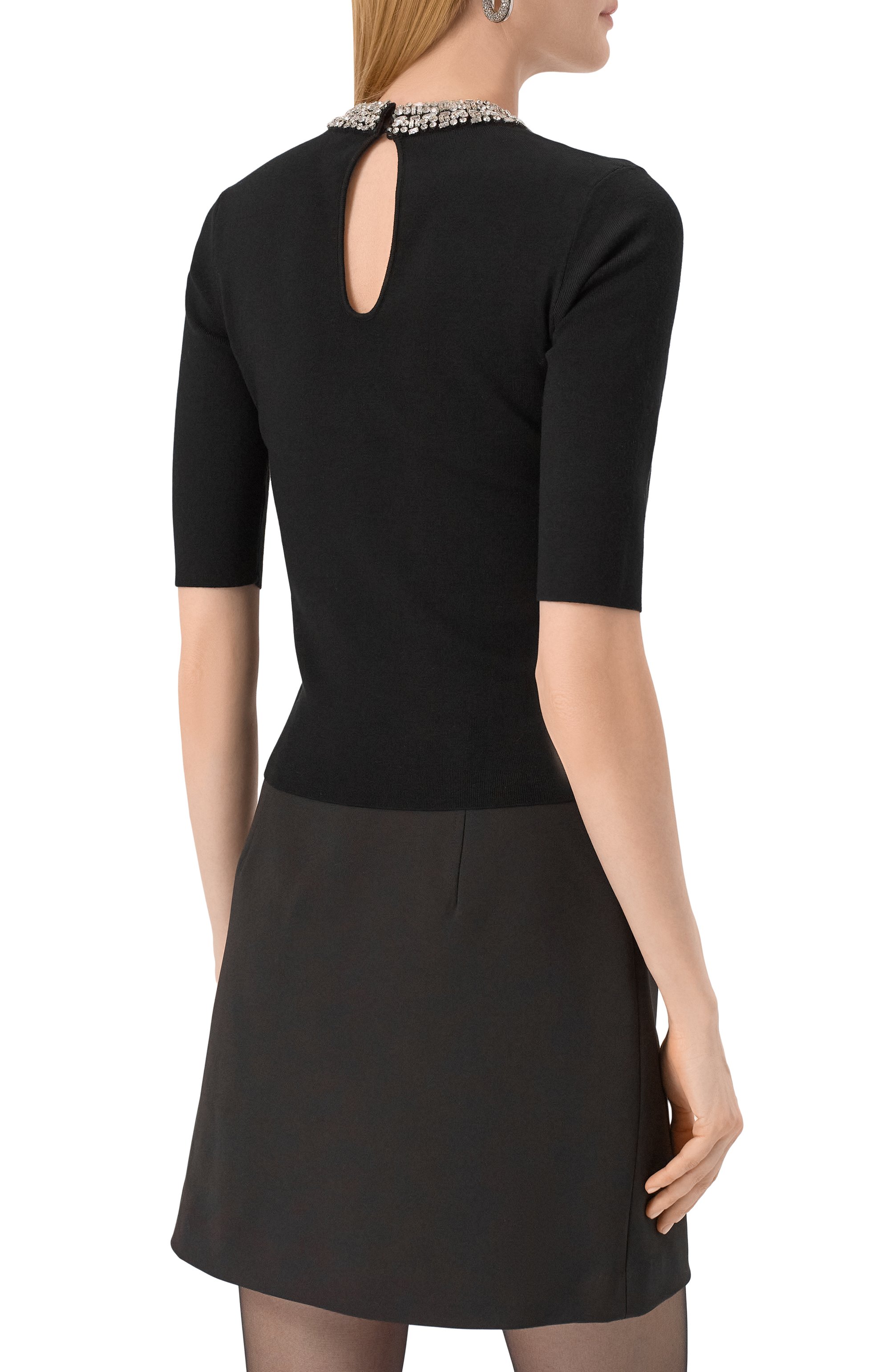 Топ с отделкой стразами LIU JO, арт. CA5107MS99E, фото 4