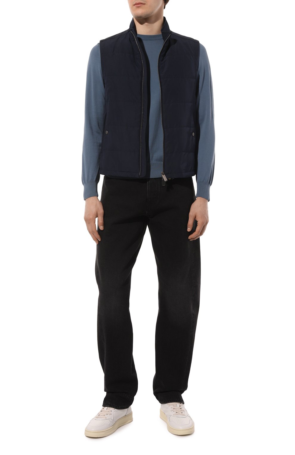 Хлопковый джемпер CANALI синего цвета по цене 34200 руб., арт. C0012/MK00145, фото 2 Хлопковый джемпер CANALI, арт. C0012/MK00145, фото 2