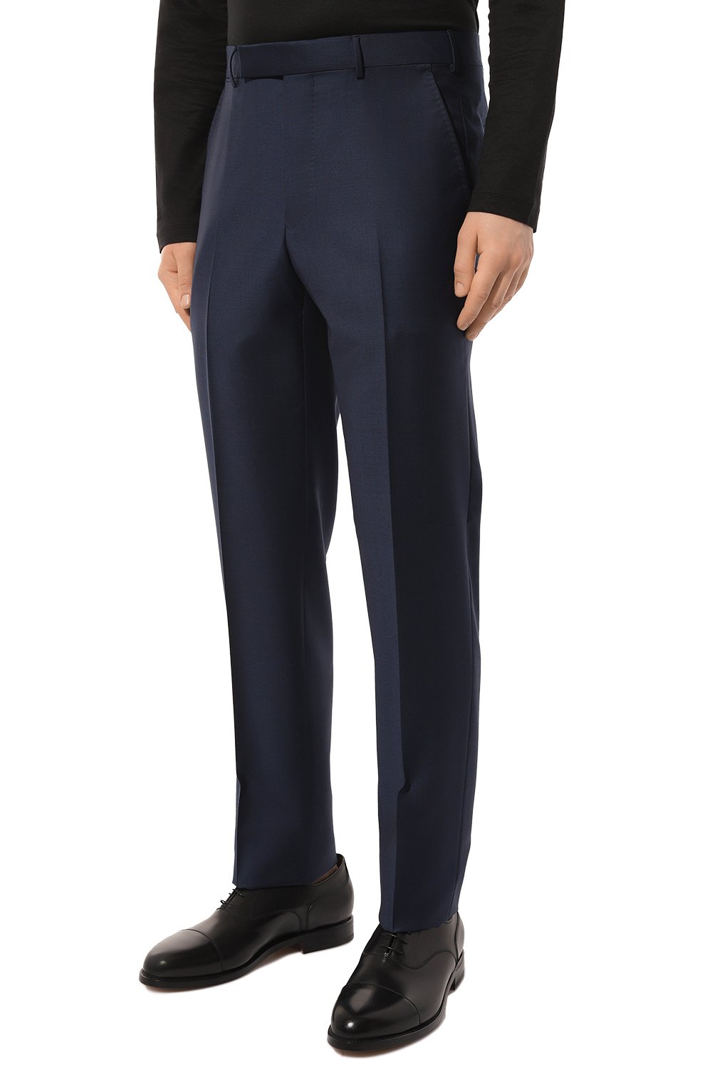 Шерстяные брюки ZEGNA темно-синего цвета по цене 96350 руб., арт. 726F10A7/75TB12, фото 3 Шерстяные брюки ZEGNA, арт. 726F10A7/75TB12, фото 3