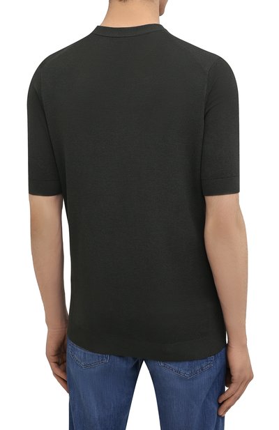 Джемпер из вискозы и шелка BOSS темно-зеленого цвета по цене 22150 руб., арт. 50452431, фото 4 Джемпер из вискозы и шелка BOSS, арт. 50452431, фото 4