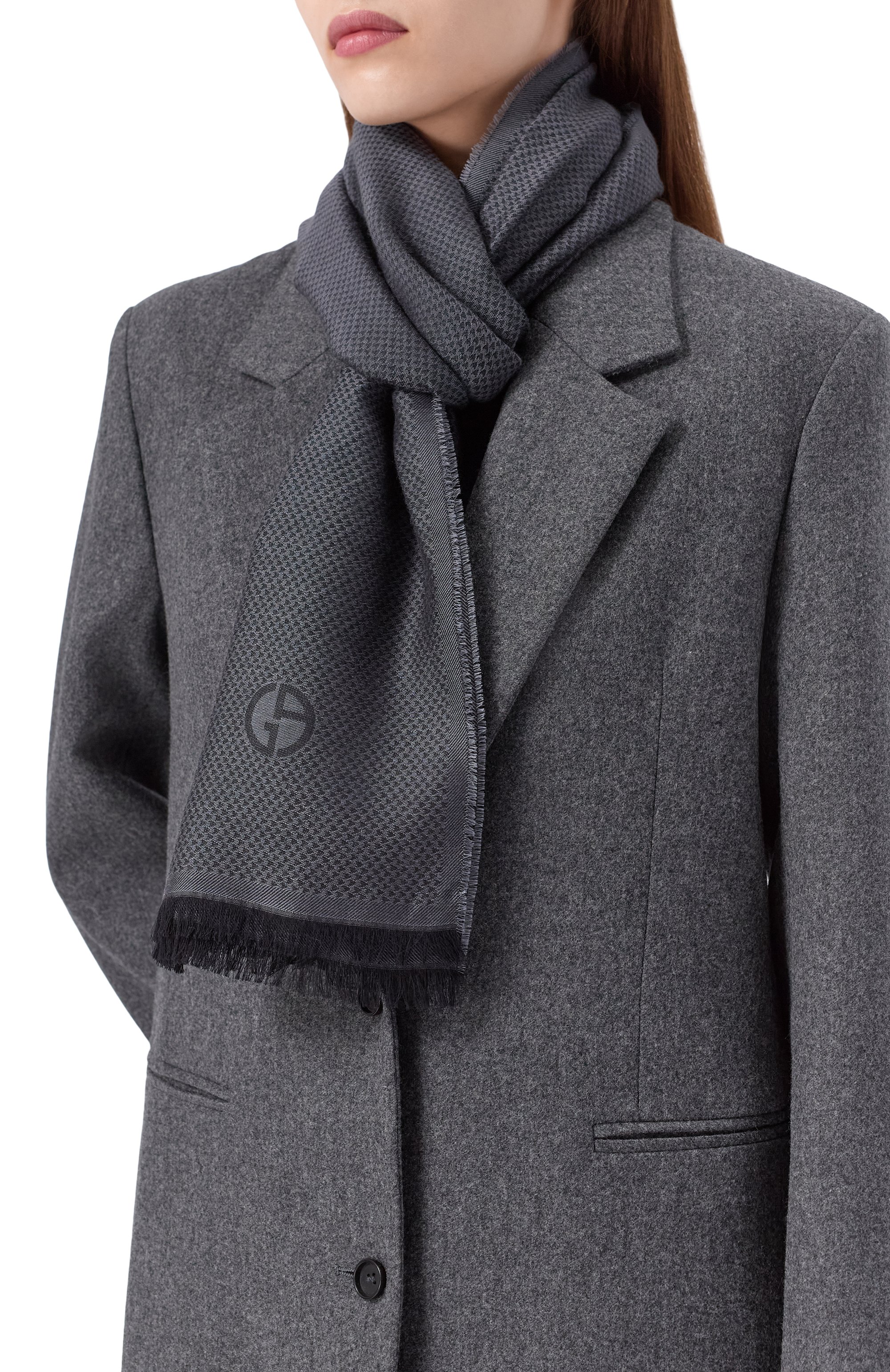 Шарф из кашемира и хлопка GIORGIO ARMANI, арт. GW001937/AF19154, фото 2