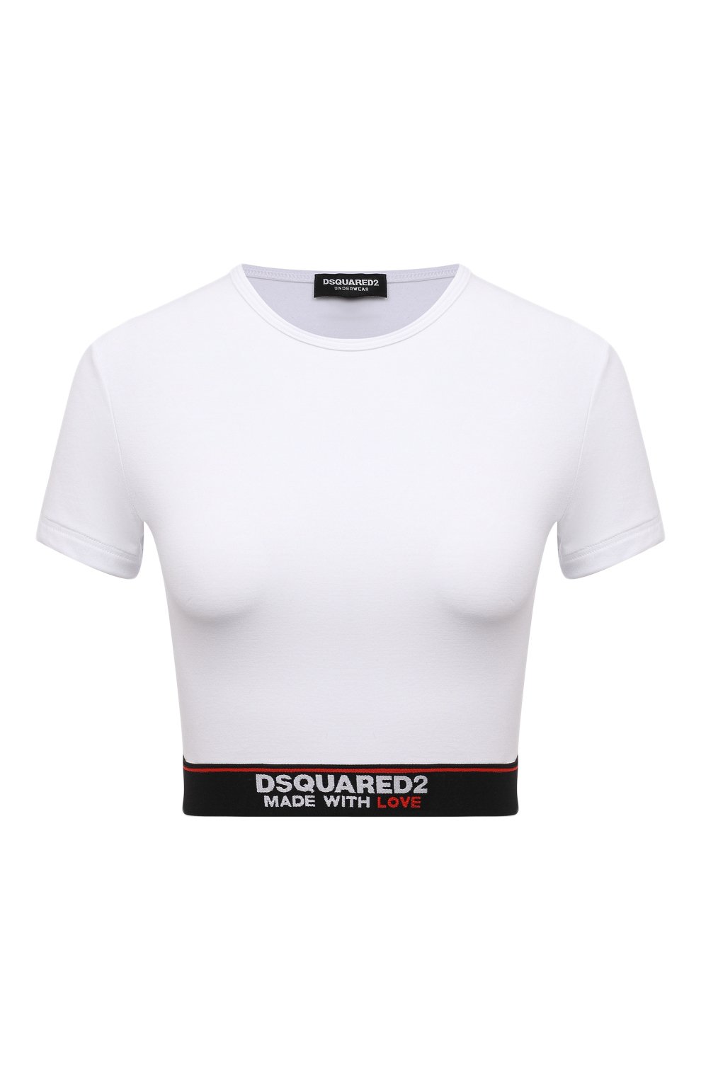 Хлопковый топ DSQUARED2 белого цвета по цене 16950 руб., арт. D8M263470, фото 1 Хлопковый топ DSQUARED2, арт. D8M263470, фото 1