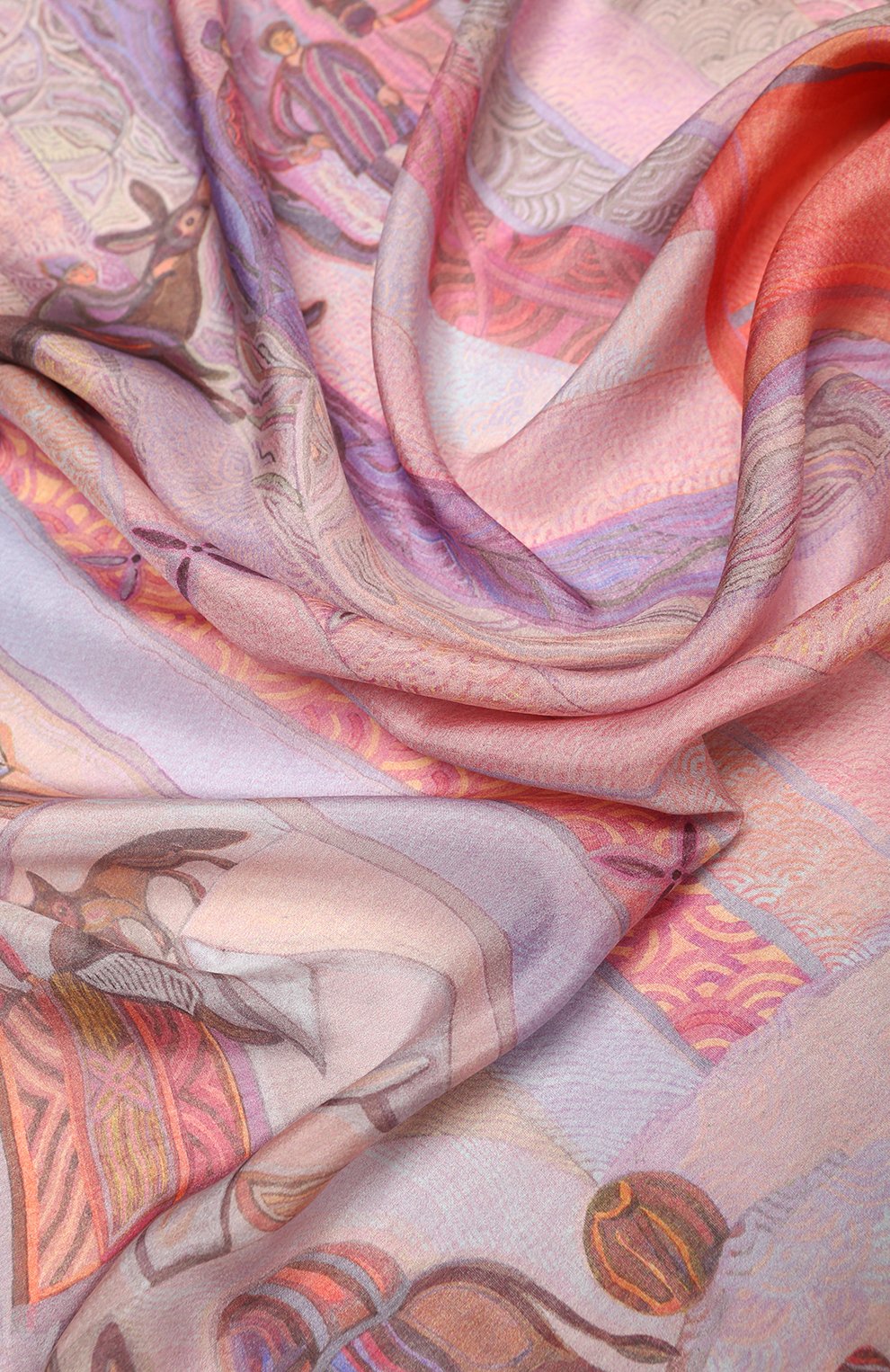 Шелковый платок хождение за три моря GOURJI розового цвета по цене 18980 руб., арт. T24TSEA7R, фото 4 Шелковый платок хождение за три моря GOURJI, арт. T24TSEA7R, фото 4