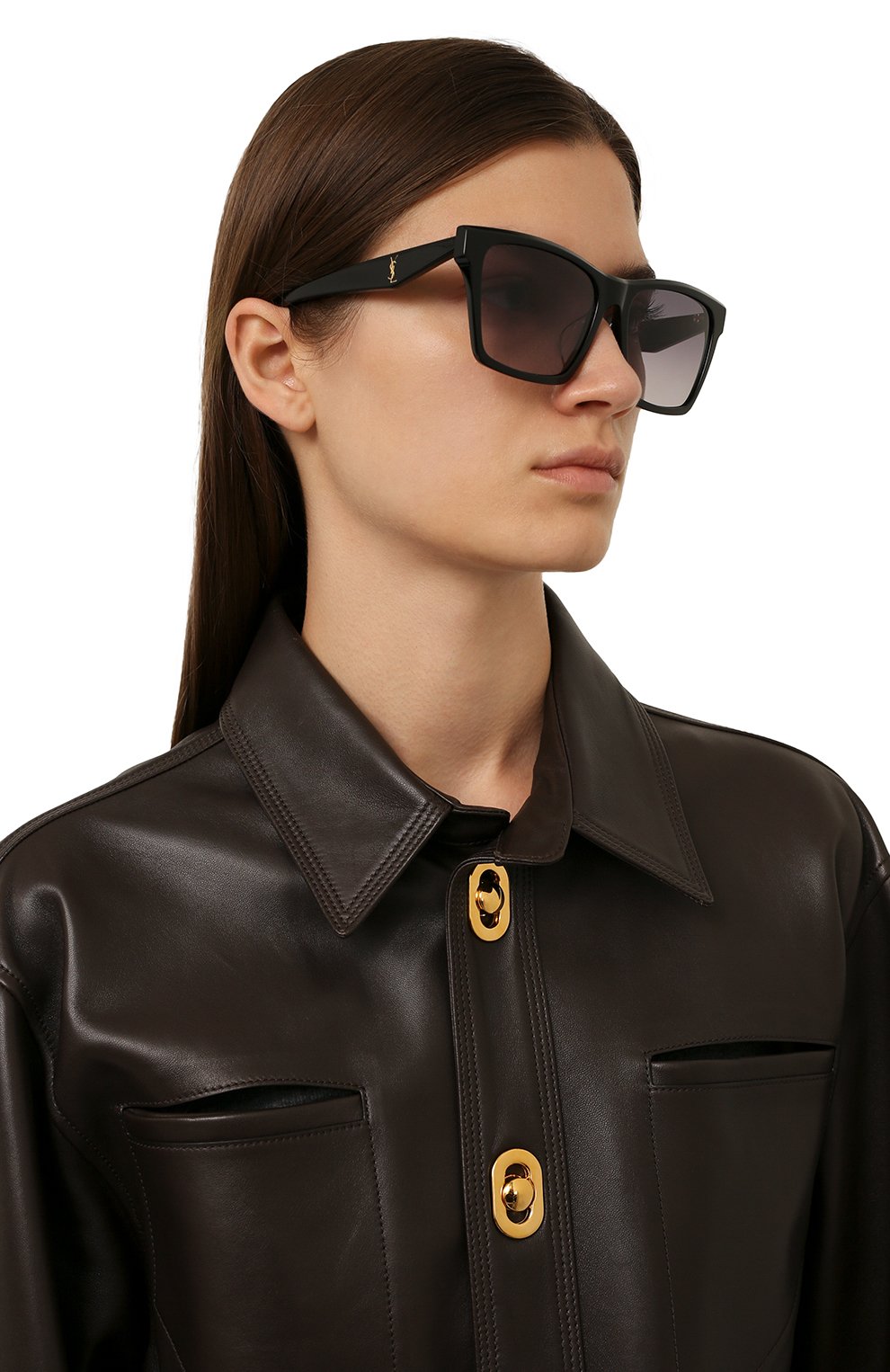 Солнцезащитные очки SAINT LAURENT черного цвета по цене 42600 руб., арт. SL M104/F 001, фото 2 Солнцезащитные очки SAINT LAURENT, арт. SL M104/F 001, фото 2