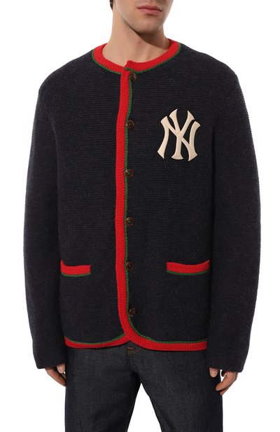 Шерстяной кардиган GUCCI синего цвета по цене 213120 руб., арт. 536324 X9Z40, фото 3 Шерстяной кардиган GUCCI, арт. 536324 X9Z40, фото 3