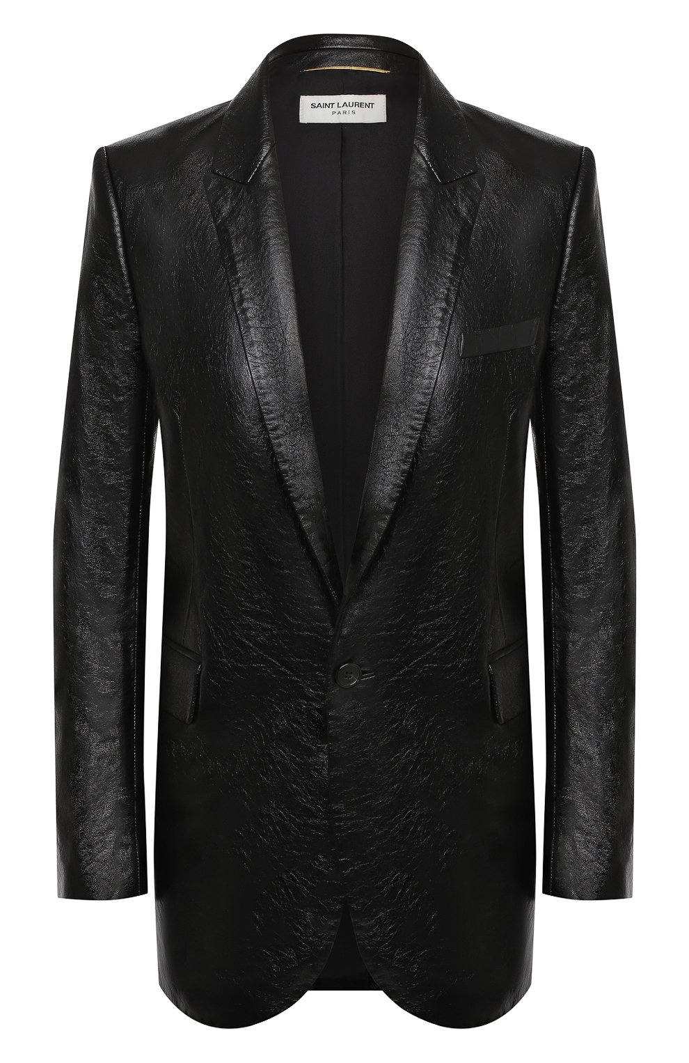 Кожаный жакет SAINT LAURENT черного цвета по цене 520500 руб., арт. 636931/YCDG2, фото 1 Кожаный жакет SAINT LAURENT, арт. 636931/YCDG2, фото 1