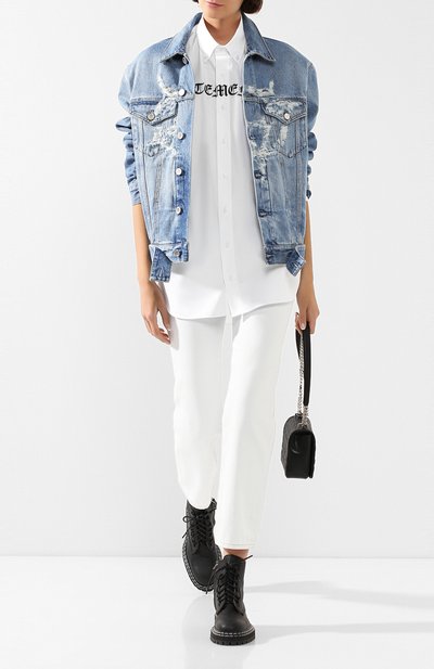 Хлопковая рубашка VETEMENTS белого цвета по цене 71950 руб., арт. SS20SH285 1006/W/WHITE, фото 2 Хлопковая рубашка VETEMENTS, арт. SS20SH285 1006/W/WHITE, фото 2
