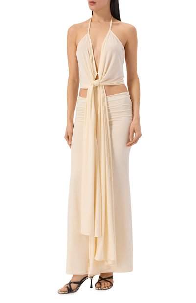 Топ из вискозы AYA MUSE кремового цвета по цене 48100 руб., арт. AMSS2643/KAIMA T0P, фото 3 Топ из вискозы AYA MUSE, арт. AMSS2643/KAIMA T0P, фото 3