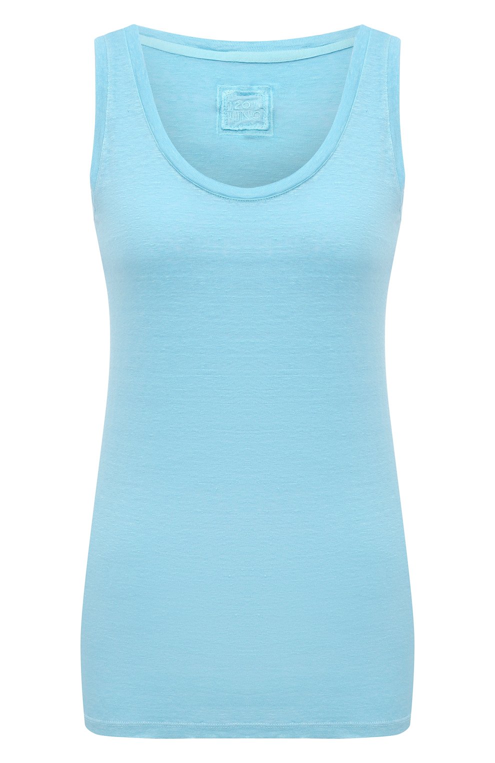 Льняная майка 120% LINO голубого цвета по цене 14650 руб., арт. T0W7753/B568/S00, фото 1 Льняная майка 120% LINO, арт. T0W7753/B568/S00, фото 1