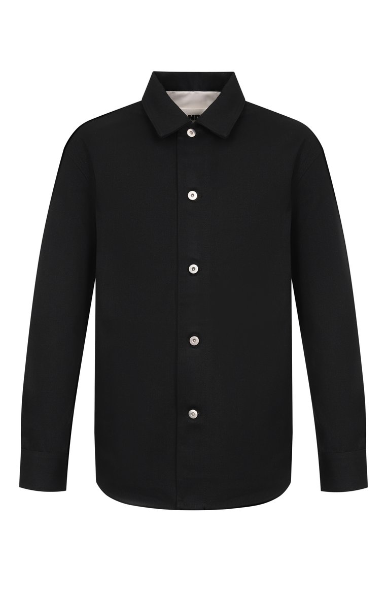 Мужская джинсовая рубашка JIL SANDER черного цвета, арт. J23DL0101/J45288 | Фото 1 (Рукава: Длинные; Длина (для топов): Стандартные; Материал внешний: Хлопок; Случай: Повседневный; Манжеты: На кнопках; Кросс-КТ: Деним; Воротник: Кент; Стили: Кэжуэл; Принт: Однотонные; Детали: Без декора; Автоматизация состава: Проставлено; Автоматизация ТО: Проставлено)