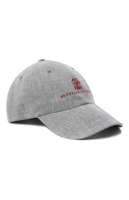 Бейсболка изо льна и шерсти Brunello Cucinelli MZ4089850 Серый MZ4089850