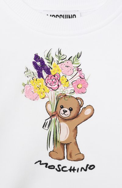 Хлопковый свитшот MOSCHINO белого цвета по цене 12300 руб., арт. HLF02M/LDA00_001, фото 3 Хлопковый свитшот MOSCHINO, арт. HLF02M/LDA00_001, фото 3