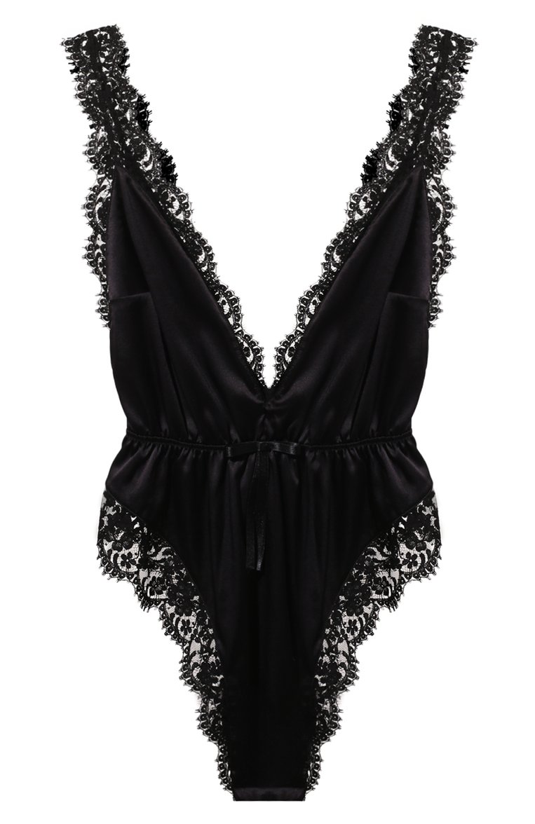 Женское шелковое боди DOLCE & GABBANA черного цвета, арт. 09C61T/0NQ41 | Фото 1 (Материал внешний: Шелк; Нос: Не проставлено; Стили: Минимализм)