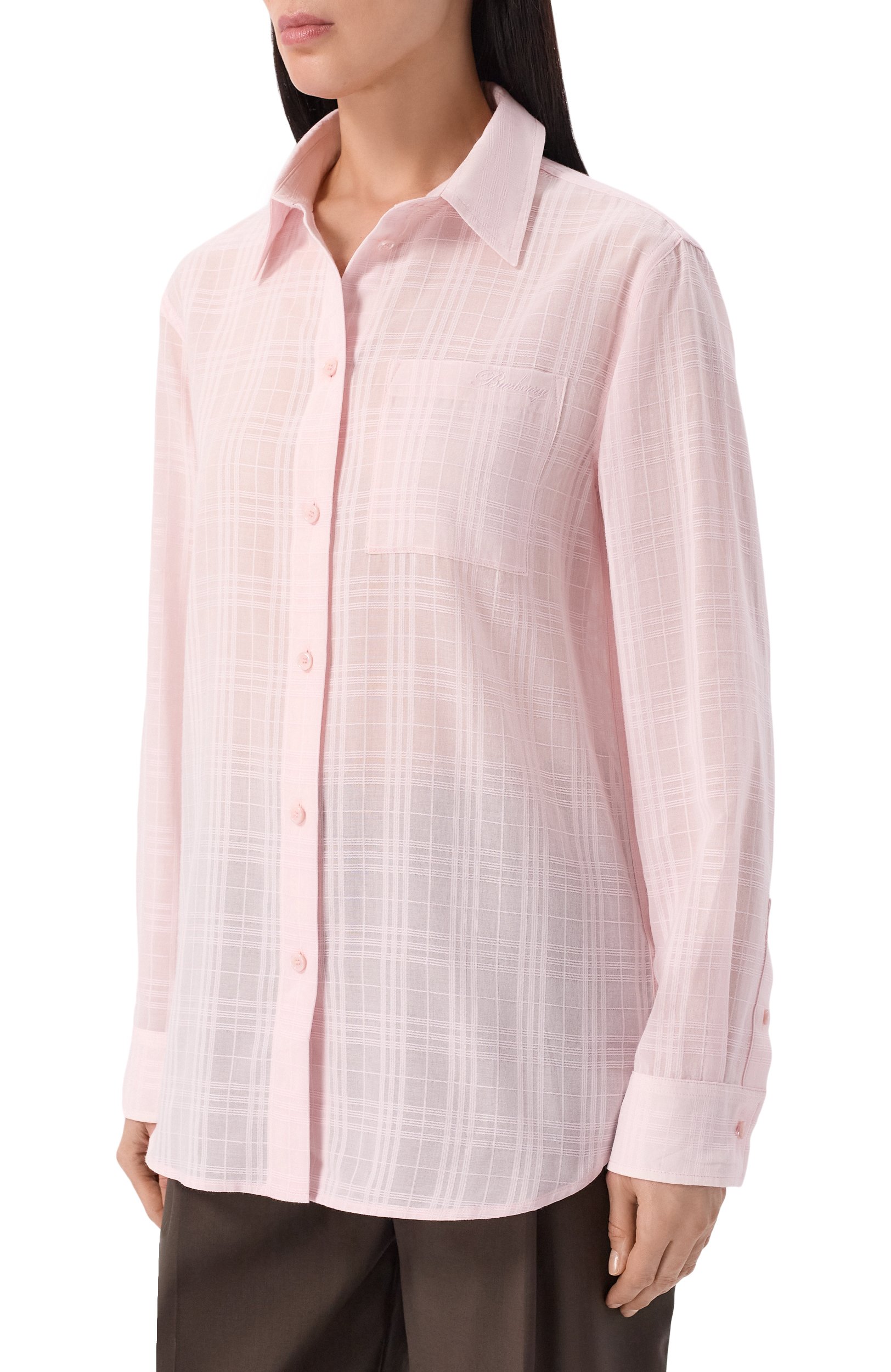 Хлопковая рубашка BURBERRY, арт. 8127757, фото 3