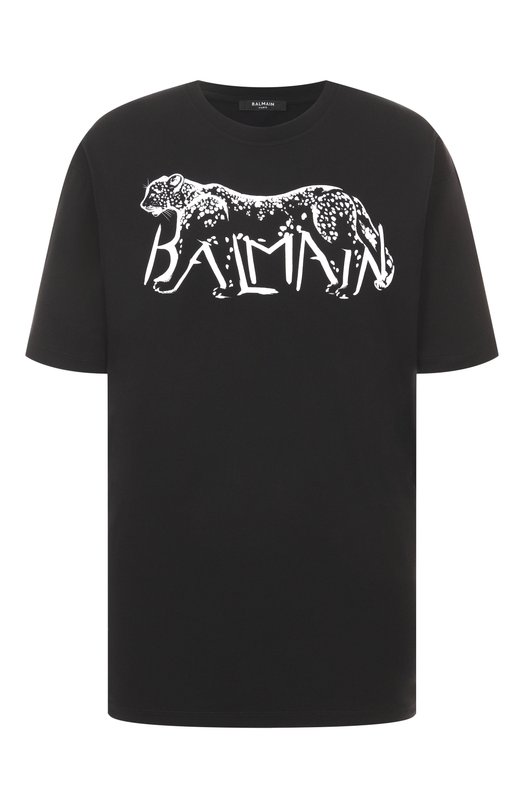 Хлопковая футболка Balmain FF0EH005/GF22 Чёрный FF0EH005/GF22