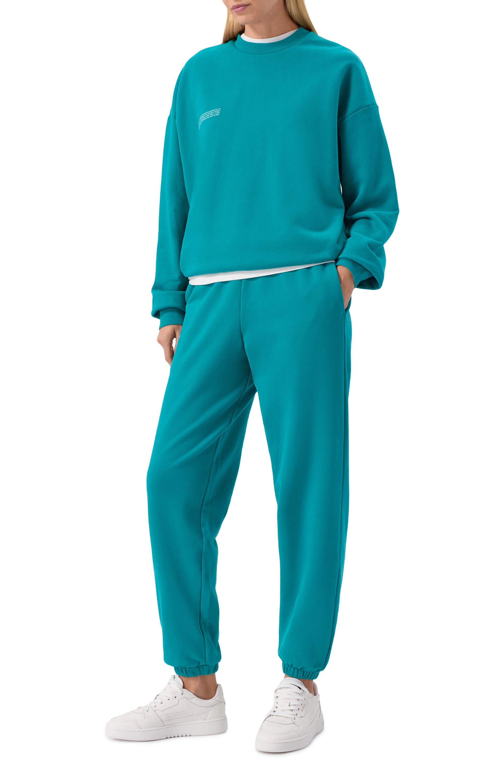 Хлопковый свитшот PANGAIA бирюзового цвета по цене 19500 руб., арт. 10000183, фото 6 Хлопковый свитшот PANGAIA, арт. 10000183, фото 6