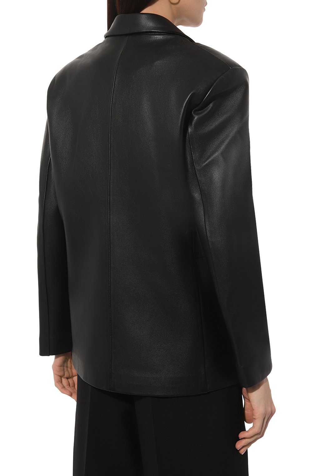 Кожаный жакет LESYANEBO черного цвета по цене 132000 руб., арт. ICONIC/LEATHERT001, фото 4 Кожаный жакет LESYANEBO, арт. ICONIC/LEATHERT001, фото 4
