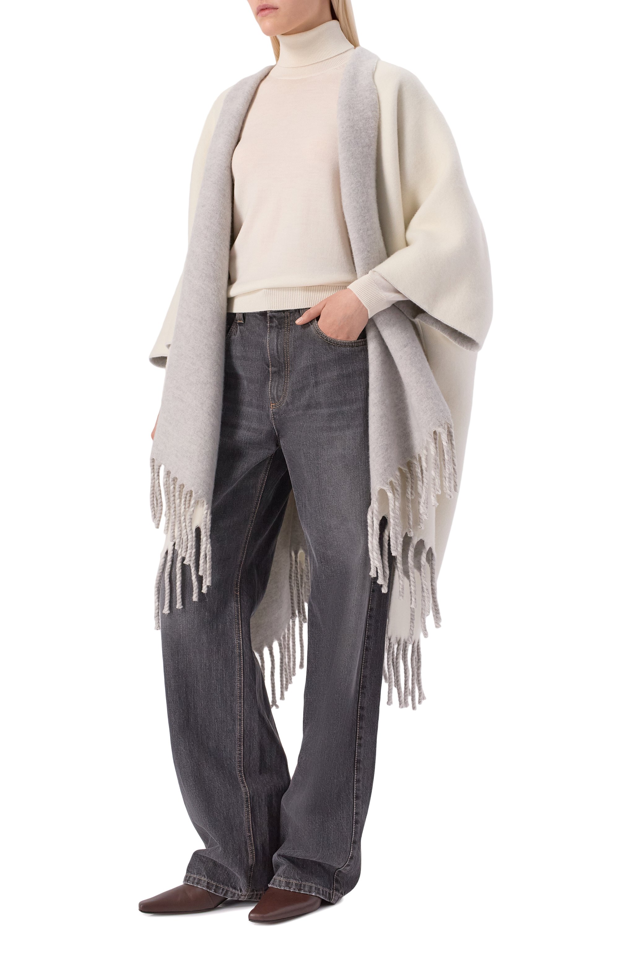 Пончо из шерсти и кашемира BRUNELLO CUCINELLI, арт. MSCDAGP42, фото 6