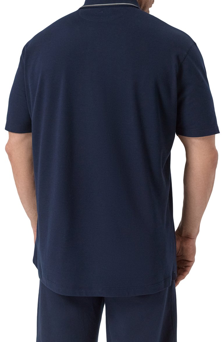 Мужское поло PAUL&SHARK темно-синего цвета, арт. 25411313/3XL | Фото 4 (Рукава: Короткие; Материал внешний: Хлопок; Длина (для топов): Стандартные; Застежка: Пуговицы; Принт: Без принта; Мужское Кросс-КТ: Футболка-одежда; Стили: Кэжуэл; Автоматизация ТО: Проставлено; Автоматизация состава: Проставлено; Детали: Без декора)
