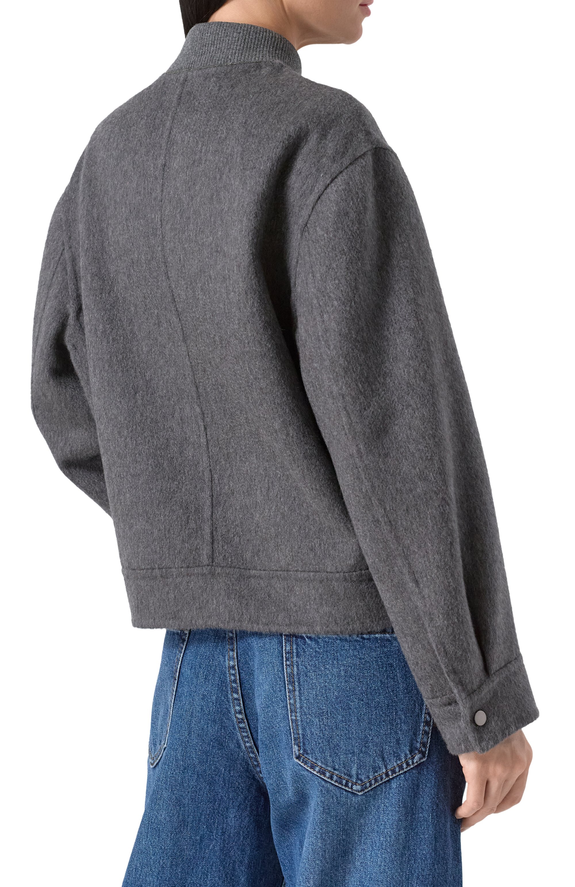 Кашемировый бомбер BRUNELLO CUCINELLI темно-серого цвета по цене 748500 руб., арт. MD5037937, фото 4 Кашемировый бомбер BRUNELLO CUCINELLI, арт. MD5037937, фото 4