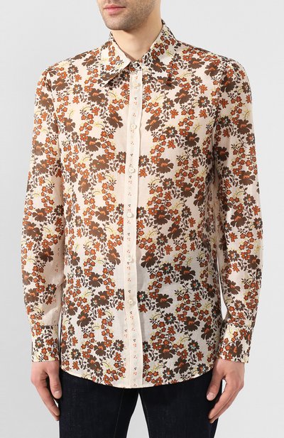 Рубашка из смеси хлопка и шелка DSQUARED2 бежевого цвета по цене 56650 руб., арт. S74DM0403/S52494, фото 3 Рубашка из смеси хлопка и шелка DSQUARED2, арт. S74DM0403/S52494, фото 3