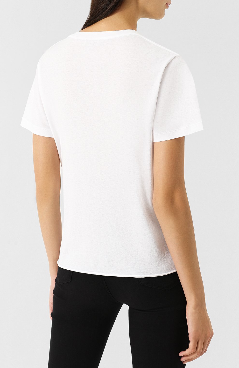 Хлопковая футболка с круглым вырезом и принтом SAINT LAURENT, арт. 531944/YB2WN, фото 4