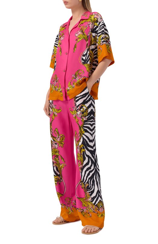 Брюки из вискозы Versace Jeans Couture 78HAA1P2/NS653 Розовый  78HAA1P2/NS653 Фото 2