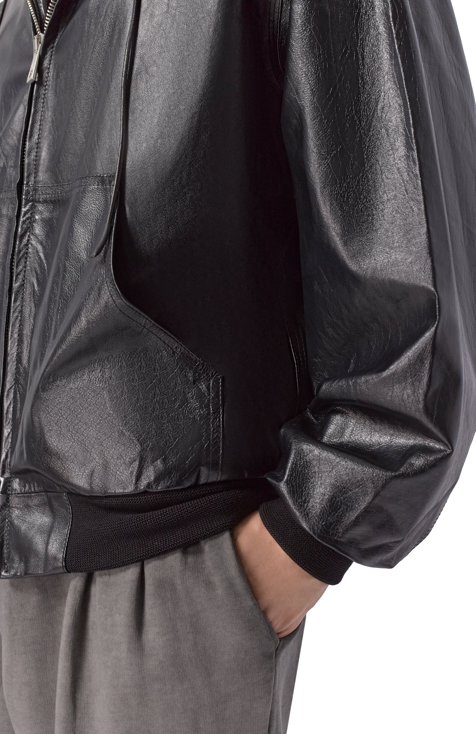 Кожаный бомбер GIORGIO BRATO черного цвета по цене 242000 руб., арт. GU26S26012BBTM, фото 5 Кожаный бомбер GIORGIO BRATO, арт. GU26S26012BBTM, фото 5
