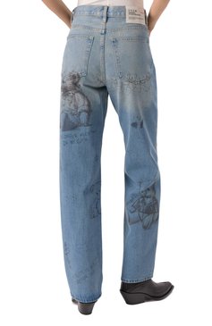 Женские джинсы DOMREBEL синего цвета, арт. STUFFY B00TCUT JEANS | Фото 4 (Длина (брюки, джинсы): Укороченные; Драгоценные камни: Проставлено; Материал сплава: Проставлено; Детали: Принт, Делаве; Материал внешний: Деним, Хлопок; Силуэт Ж (брюки и джинсы): Прямые; Кросс-КТ: Деним; Стили: Гранж)