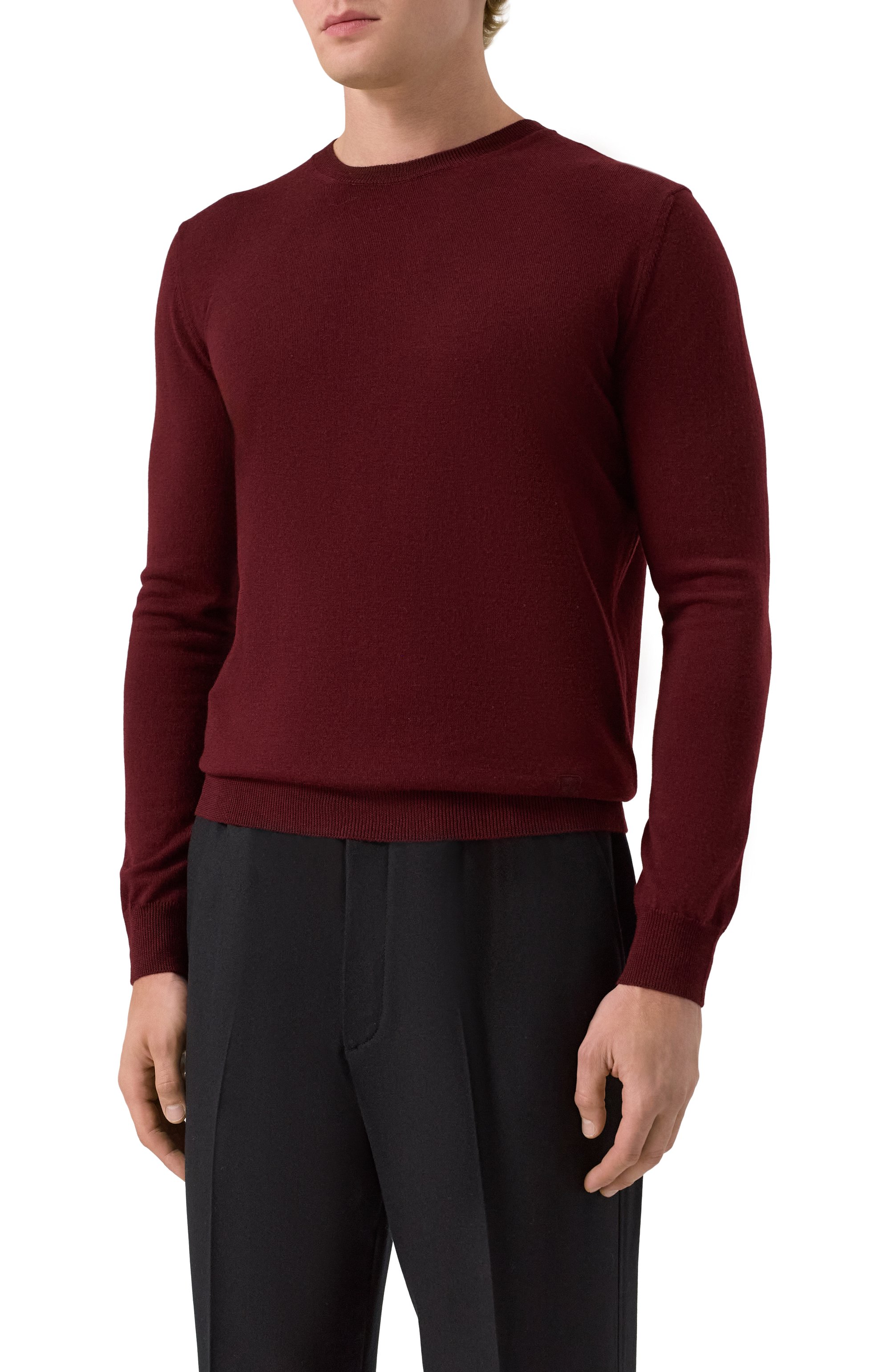 Шерстяной джемпер CORNELIANI бордового цвета по цене 45250 руб., арт. 26M500-2625100, фото 3 Шерстяной джемпер CORNELIANI, арт. 26M500-2625100, фото 3