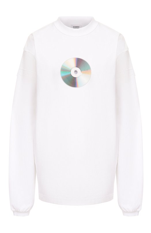 Хлопковый лонгслив VETEMENTS UH76LS780W Белый UH76LS780W