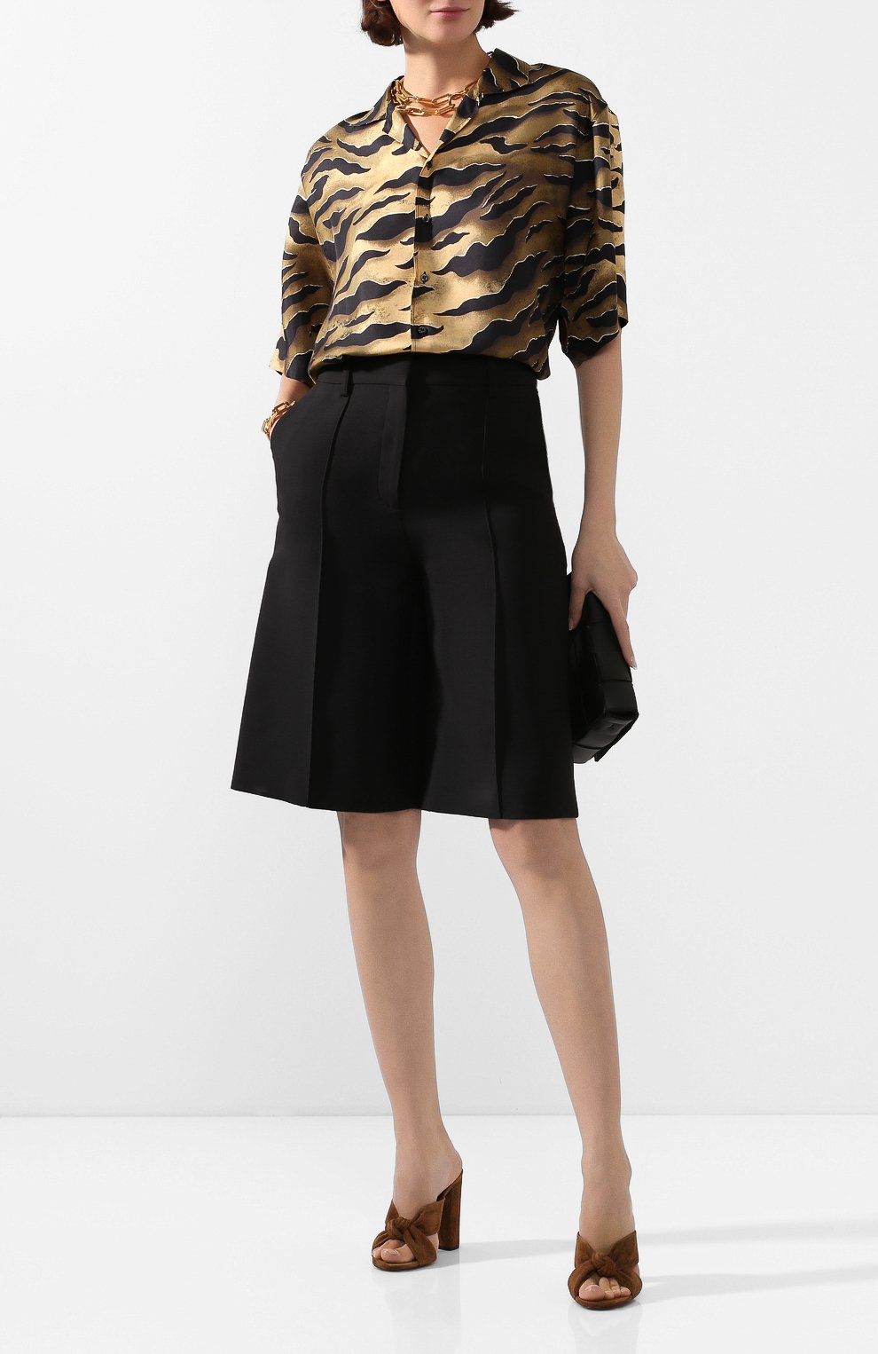 Шелковая блузка DSQUARED2 коричневого цвета по цене 82400 руб., арт. S72DL0648/S52758, фото 2 Шелковая блузка DSQUARED2, арт. S72DL0648/S52758, фото 2