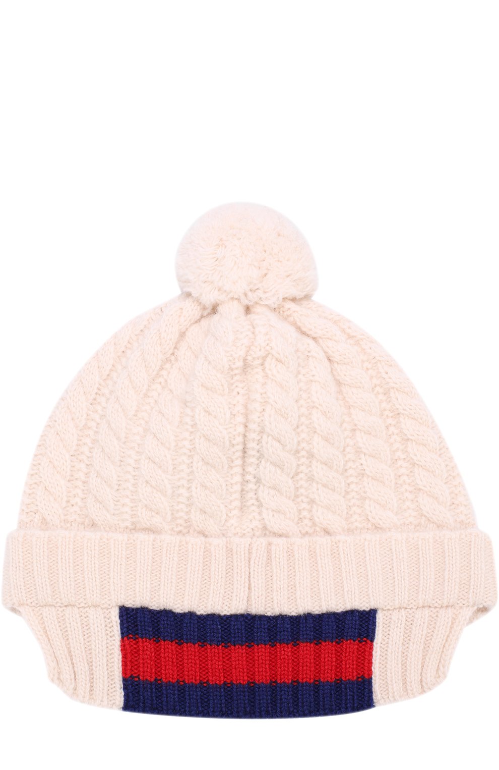Шерстяная шапка фактурной вязки с помпоном GUCCI, арт. 473583/4K206, фото 2
