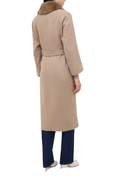 Шерстяное пальто с меховой отделкой SIMONETTA RAVIZZA, арт. ELLEN3/SS509, фото 4